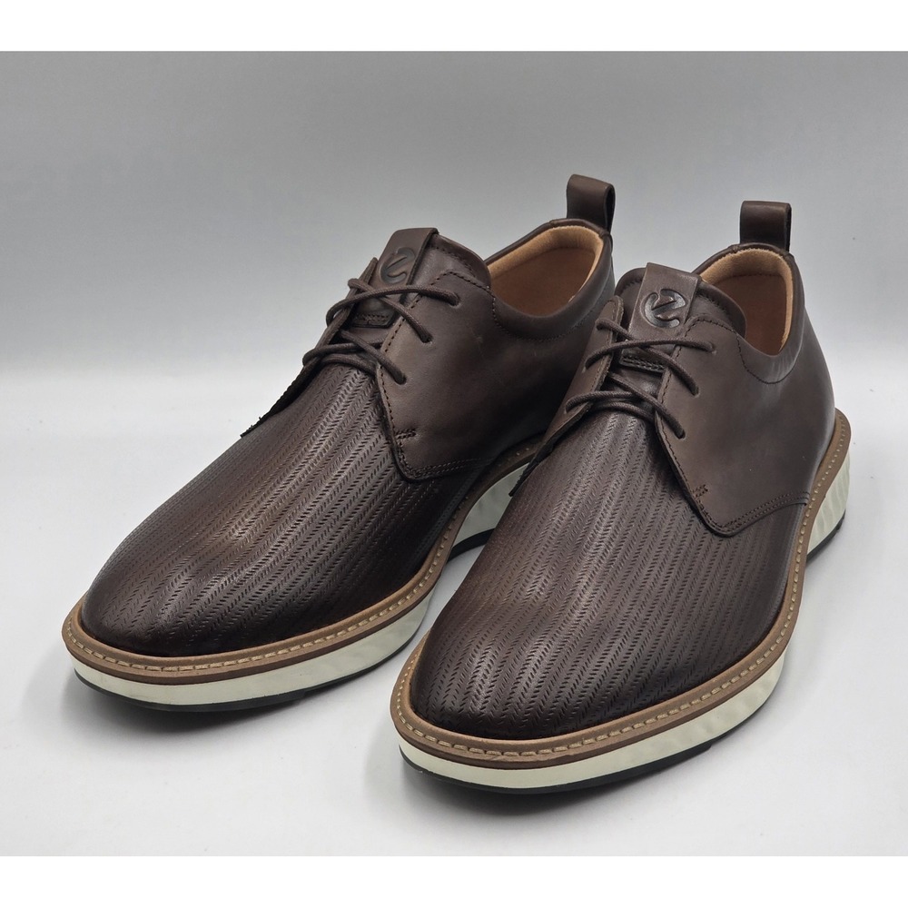 ECCO ST.1 Hybrid Brown Leather Oxfords Mens 9 EU 43 Dress Casual Shoes - Picture 2 of 13